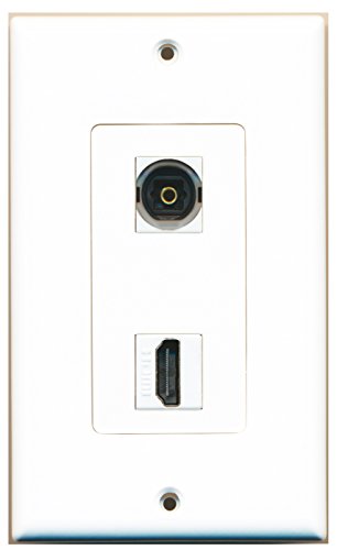 RiteAV - 1 Toslink Digital Audio Port and 1 HDMI Port Wall Plate Decorative White