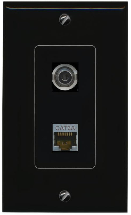 RiteAV 3.5mm CAT6A Wall Plate Decorative [Black]
