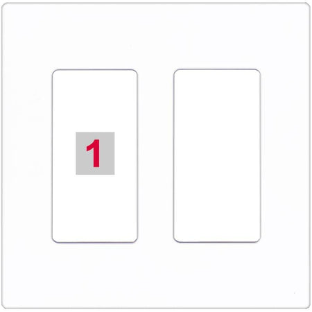 RiteAV Custom Wall Plate 1 Port - 2 Gang [Screwless White]