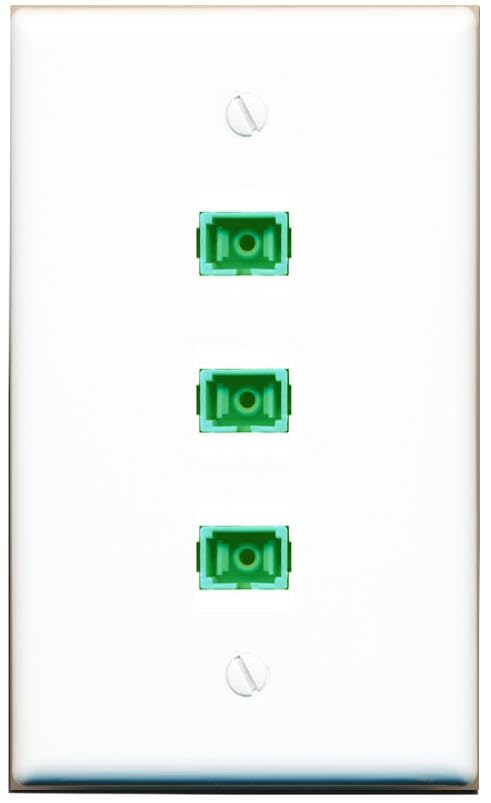 RiteAV - 3 SC-APC Singlemode Simplex Wall Plate Flat White