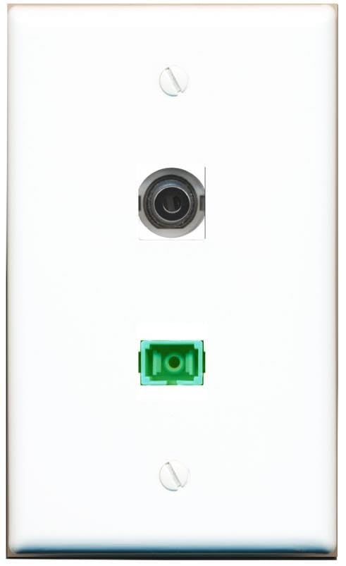 RiteAV 1 Port 3 5MM SC/APC Singlemode Simplex Flat Wall Plate White