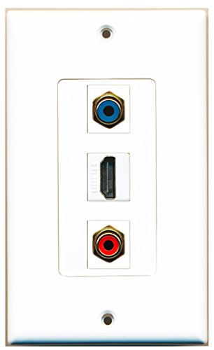 RiteAV 1 Port HDMI 1 RCA Red 1 RCA Blue Wall Plate OVERSIZED