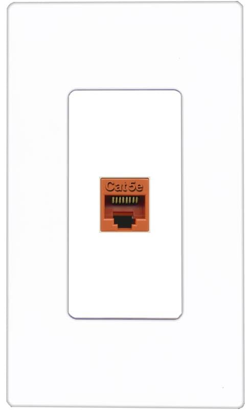 RiteAV CAT5E-ORANGE Wall Plate Screwless [White]