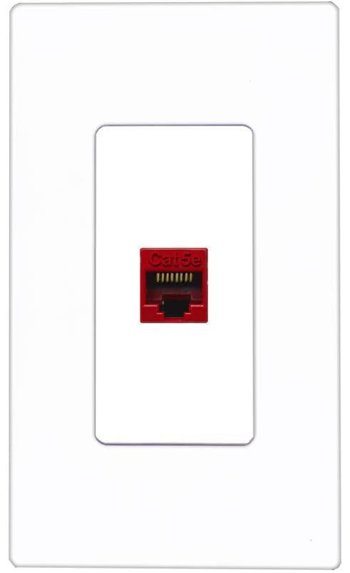 RiteAV CAT5E-RED Wall Plate Screwless [White]