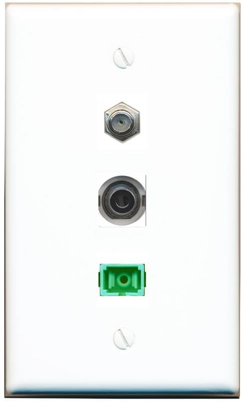 RiteAV - 3-5MM COAX SC-APC Singlemode Simplex Wall Plate Flat White