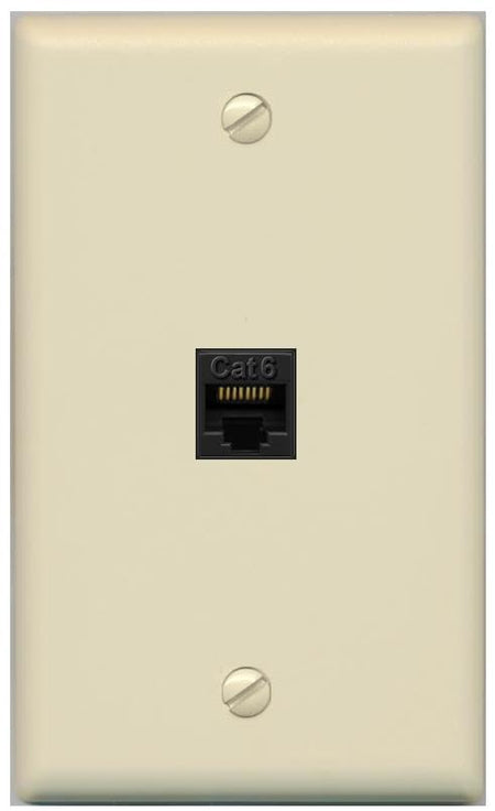 RiteAV CAT6-BLACK Wall Plate Flat/Solid [Ivory]
