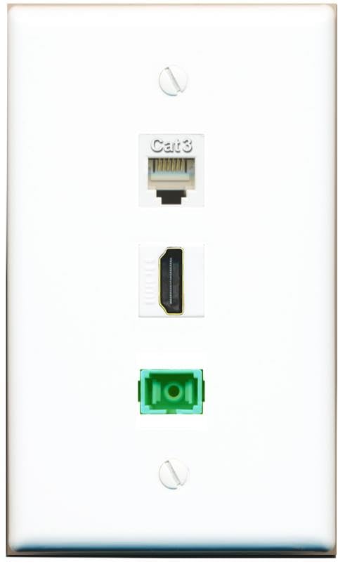 RiteAV - HDMI PHONE SC-APC Singlemode Simplex Wall Plate Flat White