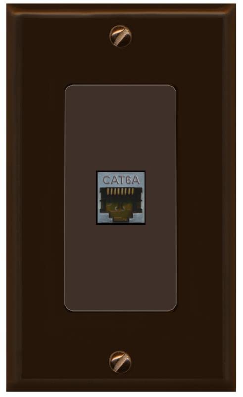 RiteAV 1 Port Cat6A Wall Plate - 1 Gang [Brown/Brown]