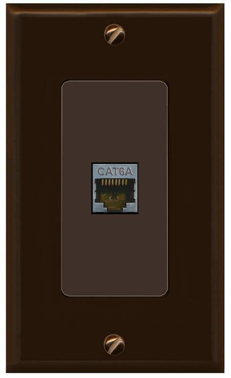 RiteAV 1 Port Cat6A Wall Plate - 1 Gang [Brown/Brown]