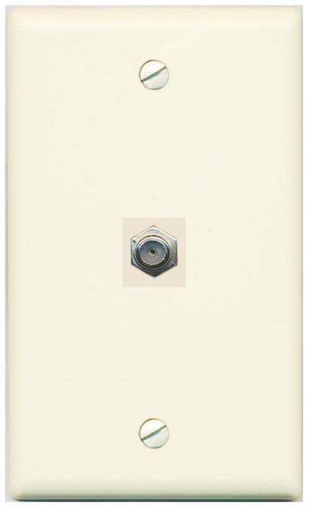 RiteAV COAX Wall Plate Flat/Solid [Light-almond]