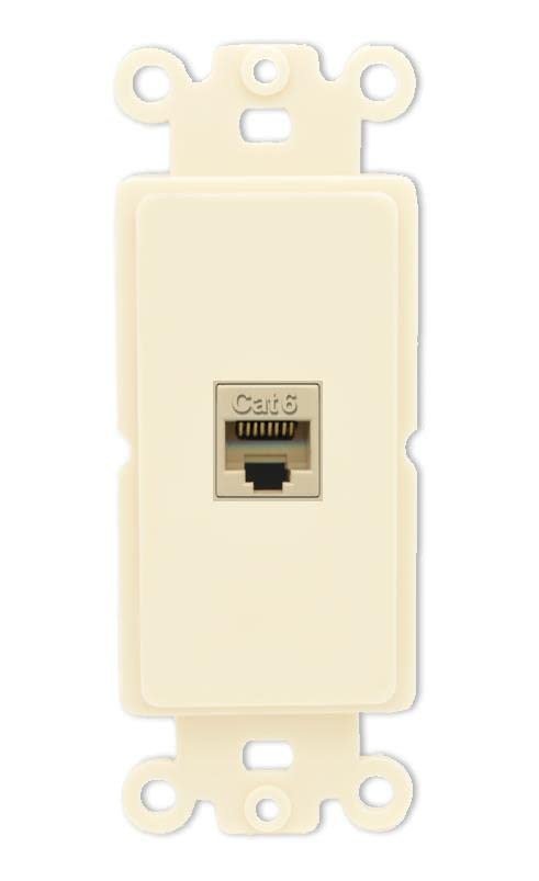 RiteAV 1 Port Cat6 Ethernet Wall Plate Female-Female - Rocker [Light-Almond]