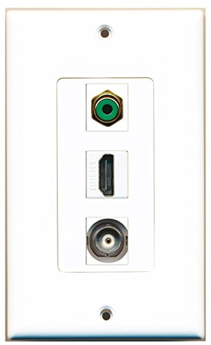 RiteAV 1 Port HDMI 1 Port RCA Green 1 Port BNC Wall Plate OVERSIZED