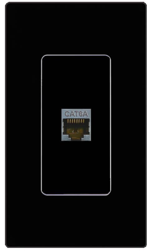 RiteAV CAT6A Wall Plate Screwless Frame [Black]