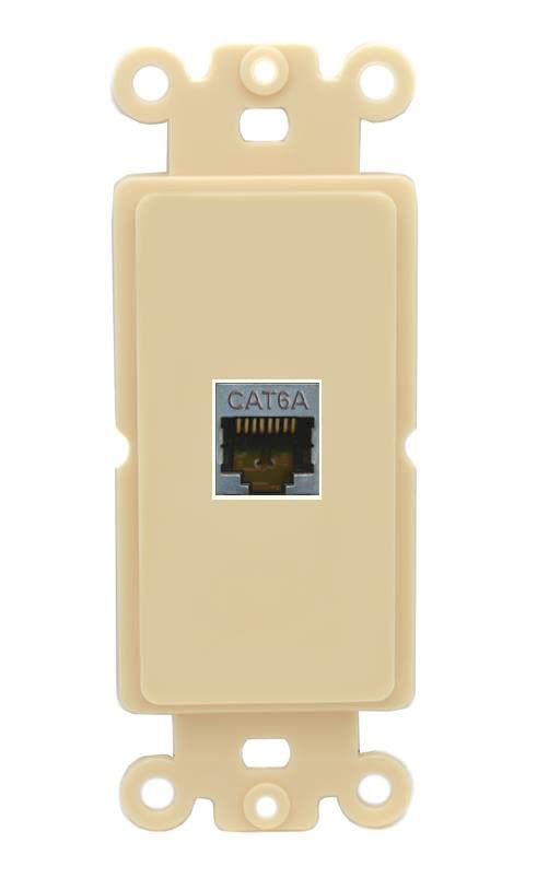 RiteAV 1 Port Cat6A Wall Plate - Rocker [Ivory/Ivory]