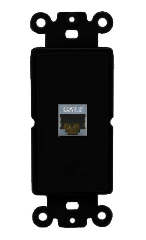 RiteAV 1 Port Cat7 Shielded Ethernet Wall Plate - Rocker [Black/Black]