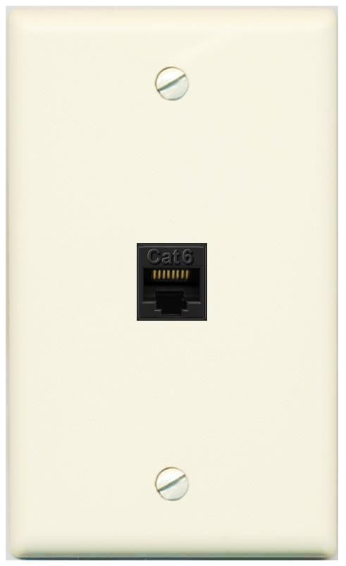 RiteAV CAT6-BLACK Wall Plate Flat/Solid [Light-almond]