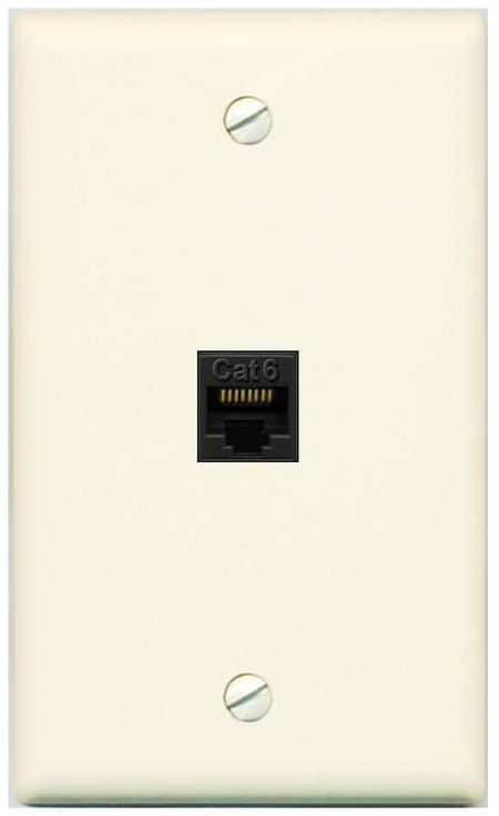 RiteAV CAT6-BLACK Wall Plate Flat/Solid [Light-almond]