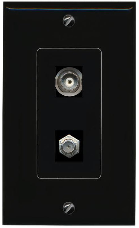 RiteAV BNC Coax Wall Plate Decorative [Black]