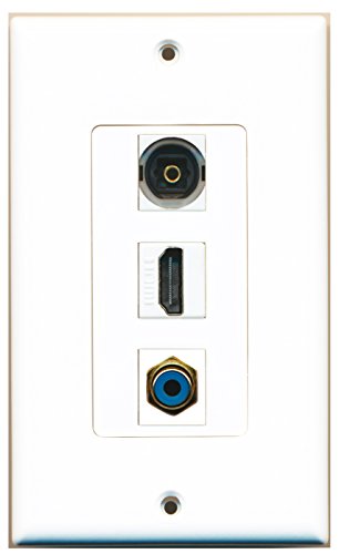 RiteAV 1 Port HDMI 1 RCA Blue 1 Toslink Wall Plate OVERSIZED