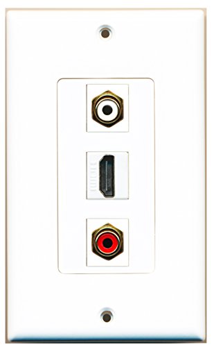 RiteAV 1 Port HDMI 1 RCA Red 1 RCA White Wall Plate OVERSIZED