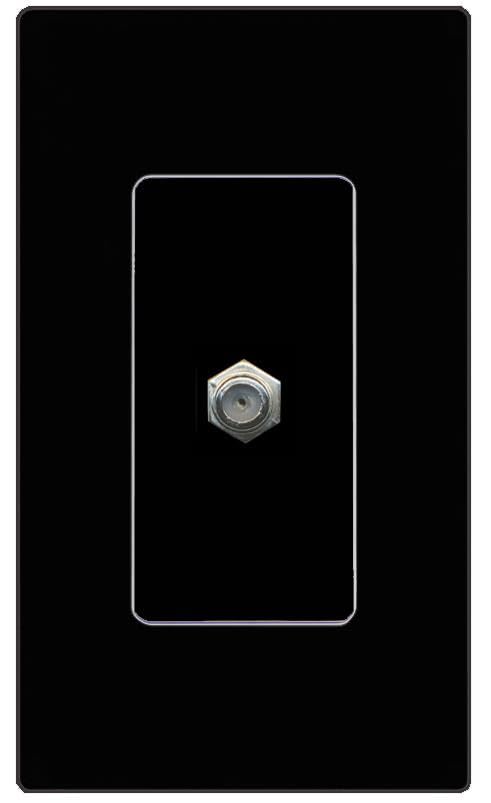 RiteAV COAX Wall Plate Screwless Frame [Black]