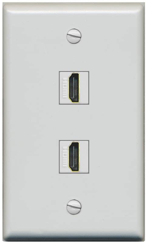 RiteAV HDMI Wall Plate 2 Port - Flat [Gray/Gray]