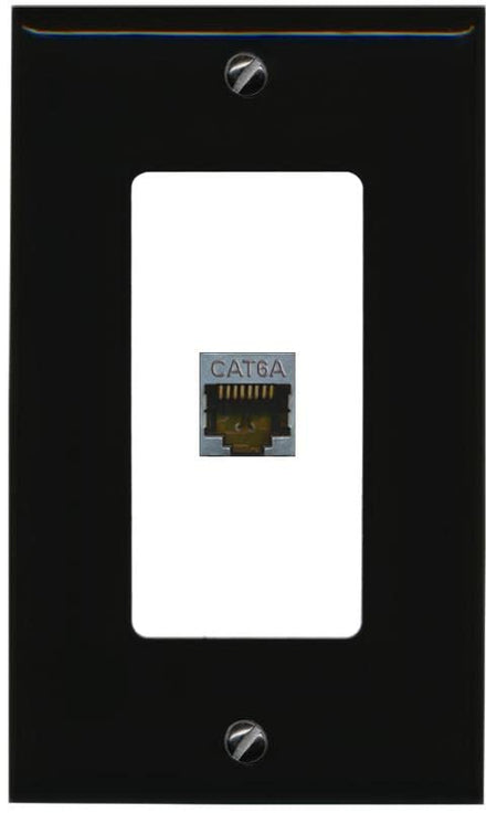 RiteAV 1 Port Cat6A Wall Plate - 1 Gang [Black/White]