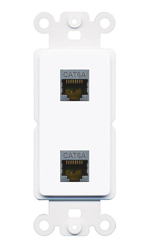 RiteAV 2 Port Cat6A Wall Plate - Rocker [White/White]