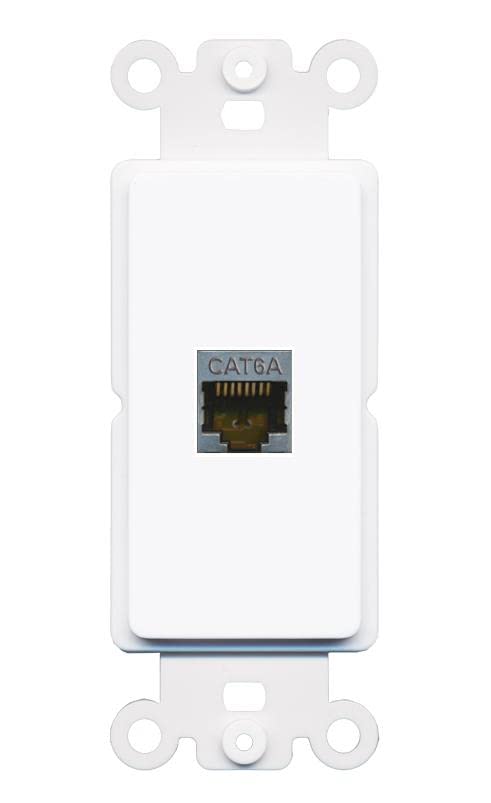 RiteAV 1 Port Cat6A Wall Plate - Rocker [White/White]