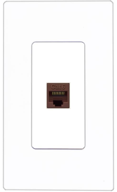 RiteAV CAT6-BROWN Wall Plate Screwless [White]