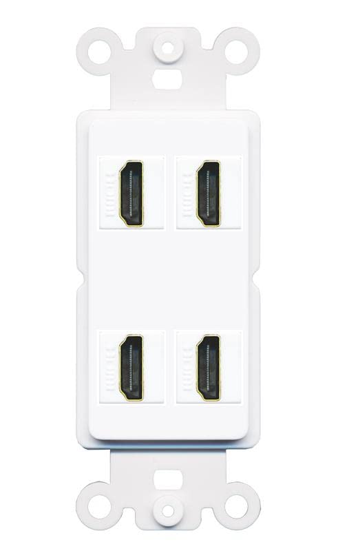 RiteAV 4 Port HDMI Wall Plate - Rocker [White/White]