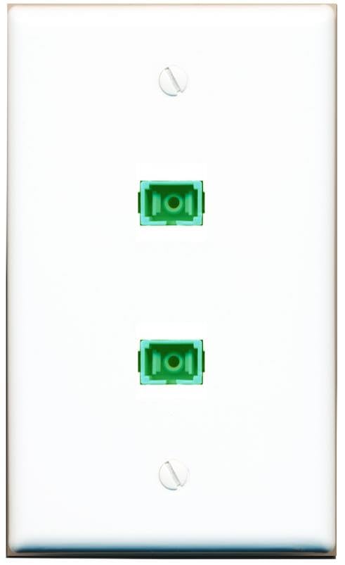 RiteAV 1 Port 2 SC/APC Singlemode Simplex Flat Wall Plate White