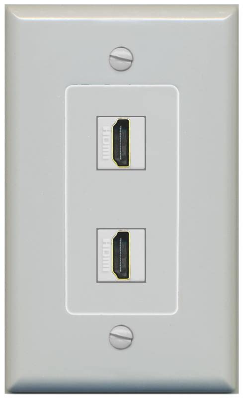 RiteAV HDMI Wall Plate 2 Port - 1 Gang [Gray/Gray]
