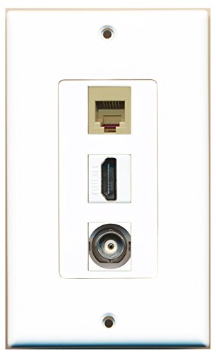 RiteAV 1 Port HDMI 1 Port Phone RJ11 RJ12 Beige 1 Port BNC Wall Plate OVERSIZED