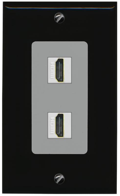 RiteAV HDMI Wall Plate 2 Port - 1 Gang [Black/Gray]