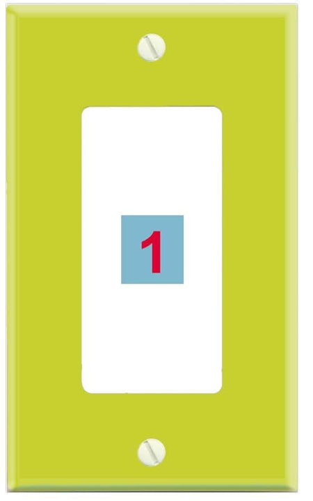 RiteAV Custom Wall Plate 1 Port - 1 Gang Decorative [Lime/White]