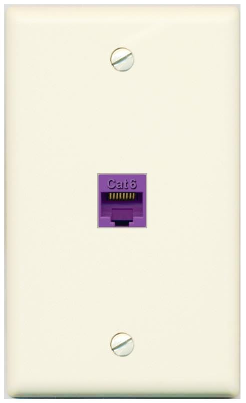 RiteAV CAT6-PURPLE Wall Plate Flat/Solid [Light-almond]