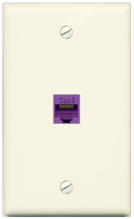 RiteAV CAT6-PURPLE Wall Plate Flat/Solid [Light-almond]