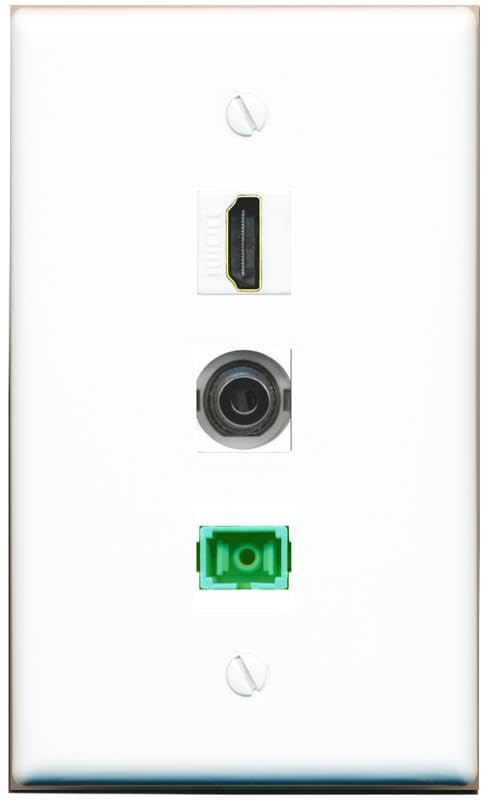 RiteAV - 3-5MM HDMI SC-APC Singlemode Simplex Wall Plate Flat White