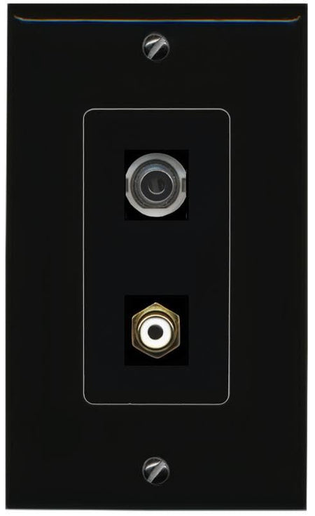 RiteAV 3.5mm RCA-White Wall Plate Decorative [Black]