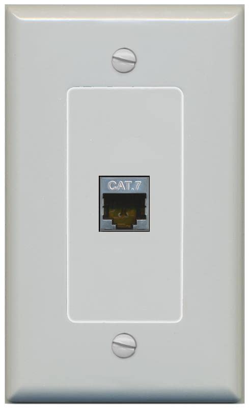 RiteAV 1 Port Cat7 Shielded Ethernet Wall Plate - 1 Gang [Gray/Gray]