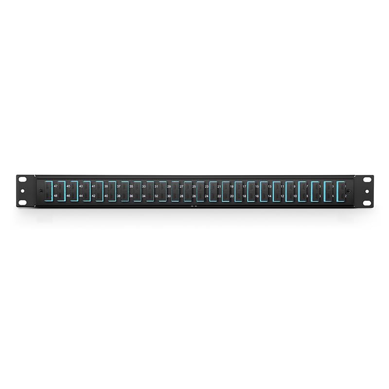 Ultra Spec Cables - 24 Port SC Duplex Fiber Patch Panel (Loaded 1u) 19" (24 Port SC Duplex, Blue SM UPC)