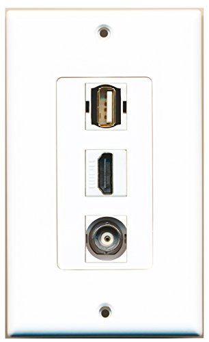 RiteAV 1 Port HDMI 1 Port USB A-A 1 Port BNC Wall Plate OVERSIZED