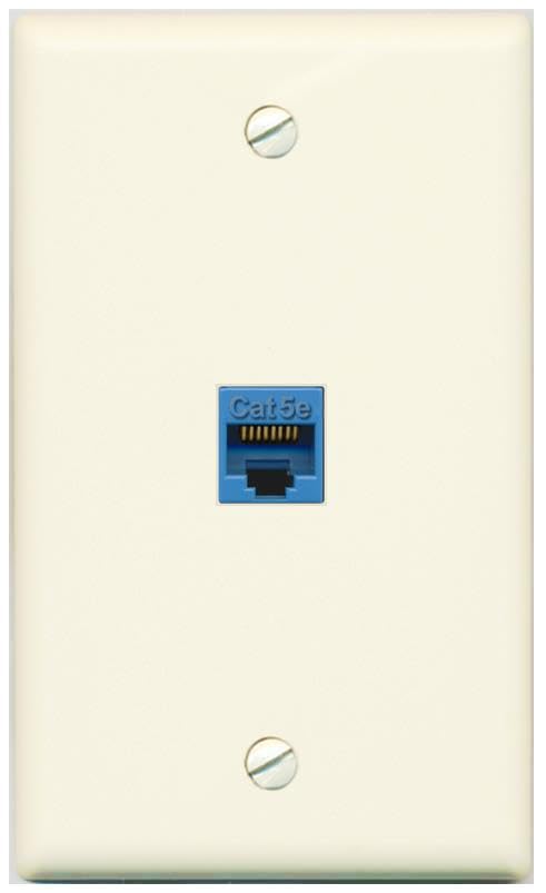 RiteAV CAT5E-BLUE Wall Plate Flat/Solid [Light-almond]