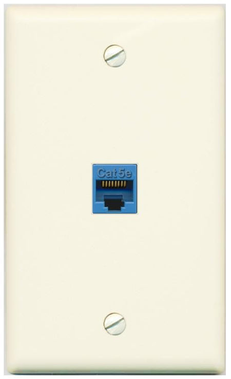 RiteAV CAT5E-BLUE Wall Plate Flat/Solid [Light-almond]