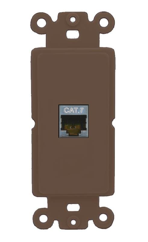 RiteAV 1 Port Cat7 Shielded Ethernet Wall Plate - Rocker [Brown/Brown]