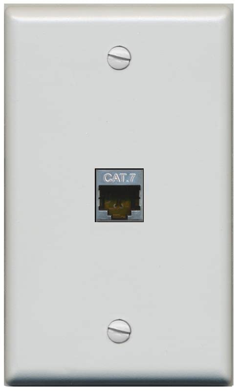 RiteAV 1 Port Cat7 Shielded Ethernet Wall Plate - Flat [Gray/Gray]