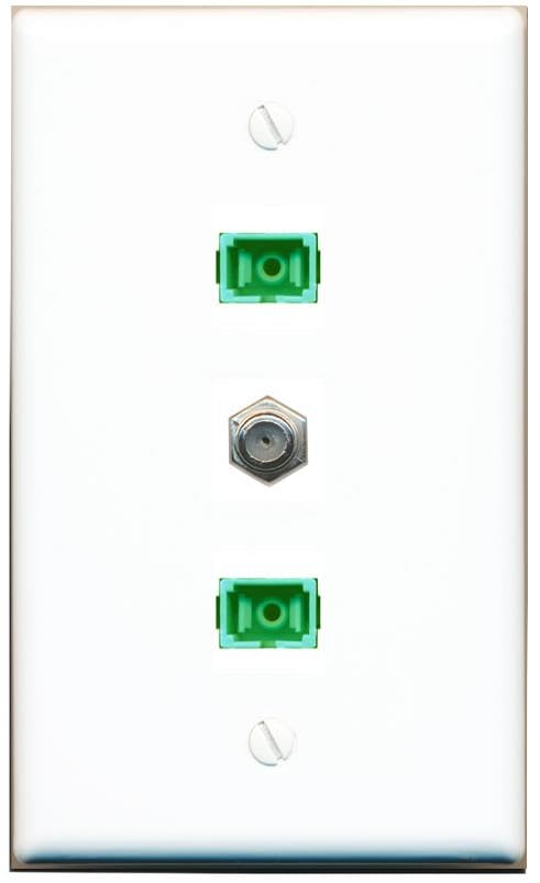 RiteAV - COAX 2 SC-APC Singlemode Simplex Wall Plate Flat White