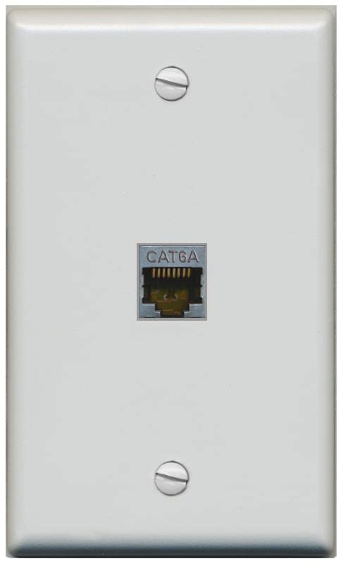 RiteAV 1 Port Cat6A Wall Plate - Flat [Gray/Gray]