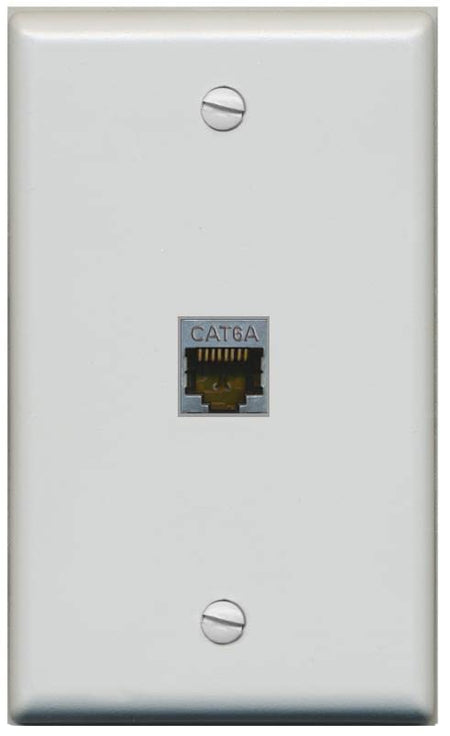 RiteAV 1 Port Cat6A Wall Plate - Flat [Gray/Gray]